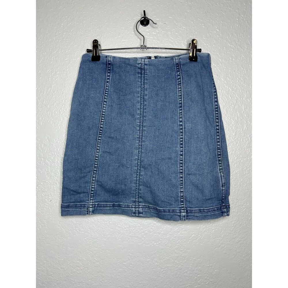 Free‎ People Skirt Denim Jean Stretch Back Zipper Y2K Women's Size 6